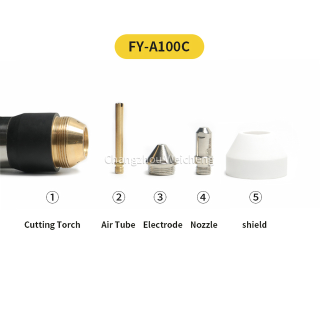 Antorcha consumible de la refrigeración por aire de la antorcha FY-A100C de la máquina del plasma del corte del plasma