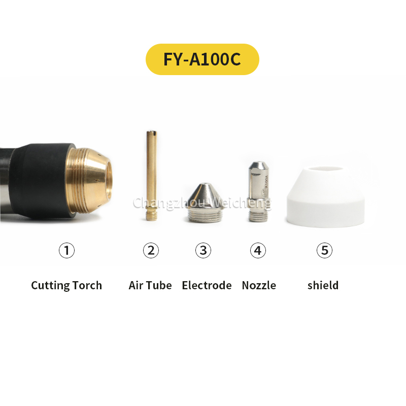 Antorcha consumible de la refrigeración por aire de la antorcha FY-A100C de la máquina del plasma del corte del plasma