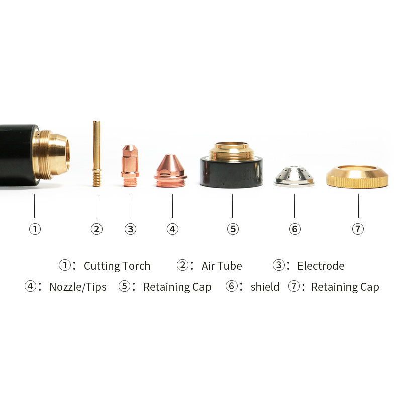 Tapa de retención de plasma consumible YK100106 para corte por plasma para antorcha YK100H