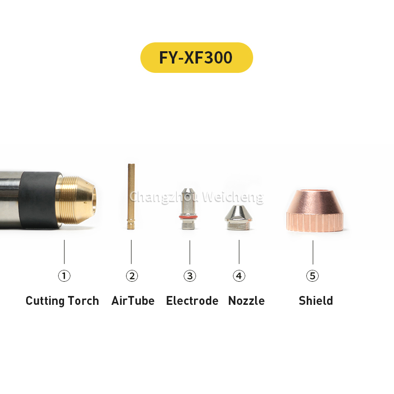 Tapa de retención del escudo de la boquilla del electrodo consumible del corte del Plasma para la antorcha de Plasma FY-XF300C