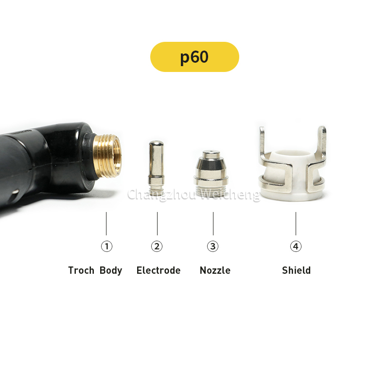 Escudo consumible de la boquilla del electrodo de la antorcha de corte por plasma para P60 